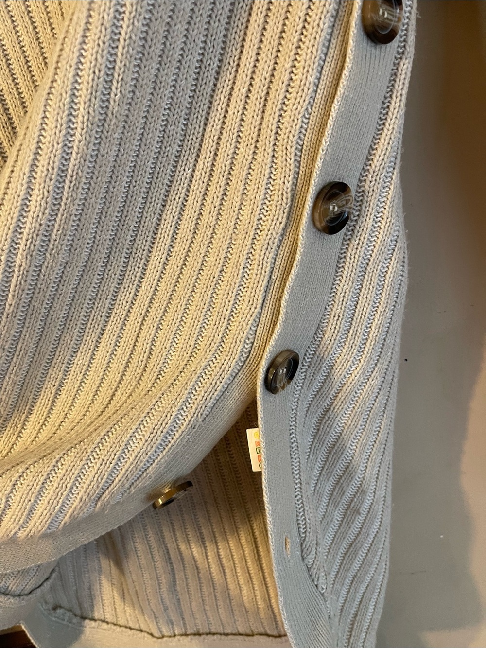 Cloth by RD Cream Ribbed Cowl Neck Side Button High Low Tunic Sweater L - Picture 4 of 8
